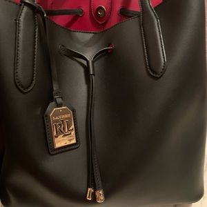 Black and red Ralph Lauren tote